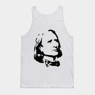 Franz Liszt Black On White Tank Top